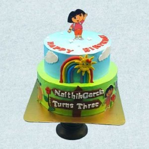 Dora Two Tier Theme Cake