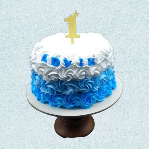 First Birthday Blue velvet cake