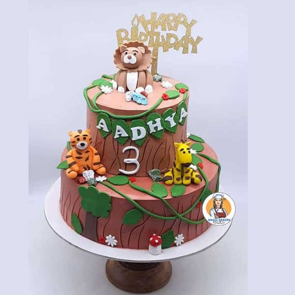 Jungle Lion Tier Cake Magic Bakers Delicious Cakes