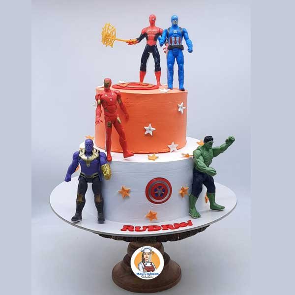 2 tier Marvel Avengers Birthday cake - Bakealous