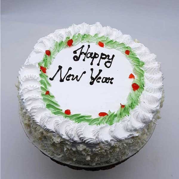 White Forest New Year Cake