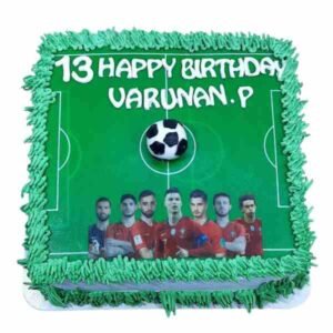 White Forest Square Cake(CR7 Theme Cake)