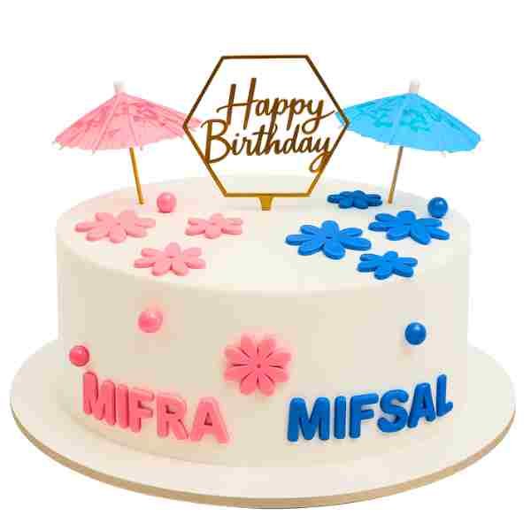 Milky Nut Cake(Twin Baby Cake Design)