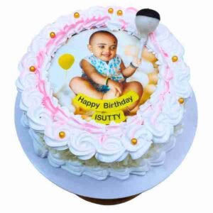 White Forest Cake With Photo Print