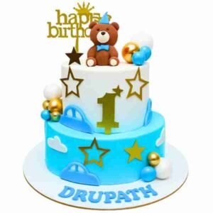 Car Theme Tier Cake(First Birthday Cake)