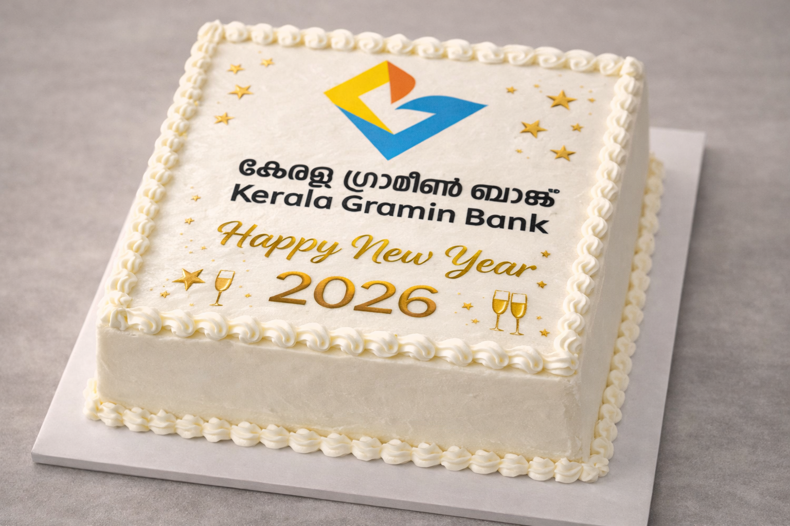 Corporate New Year 2026 Cake with logo