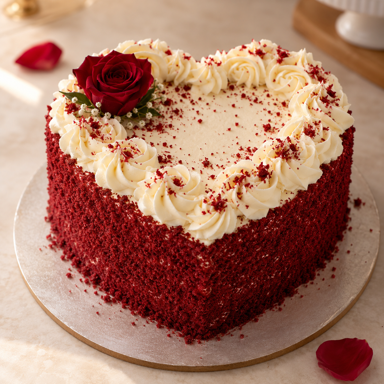 Heart-shaped celebration cake