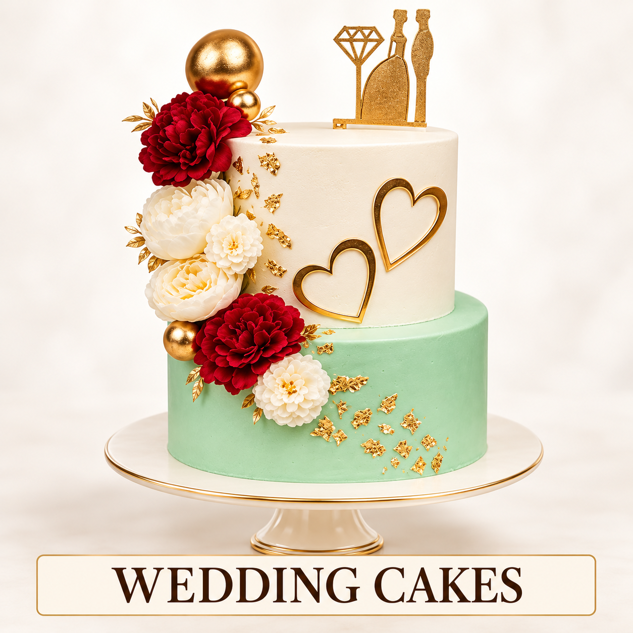 Elegant wedding cake from Magic Bakers, Palakkad