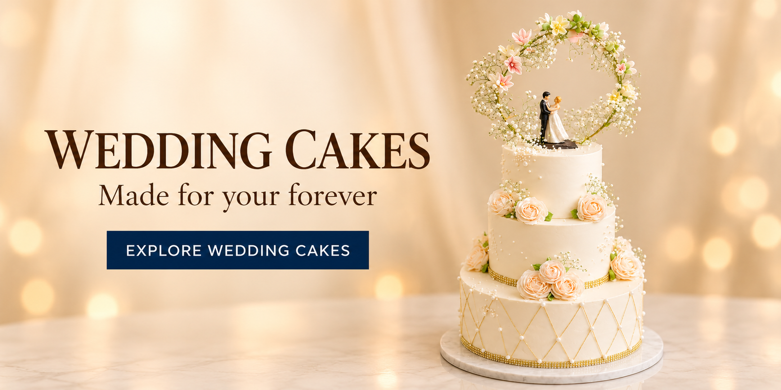 Freshly baked celebration cakes